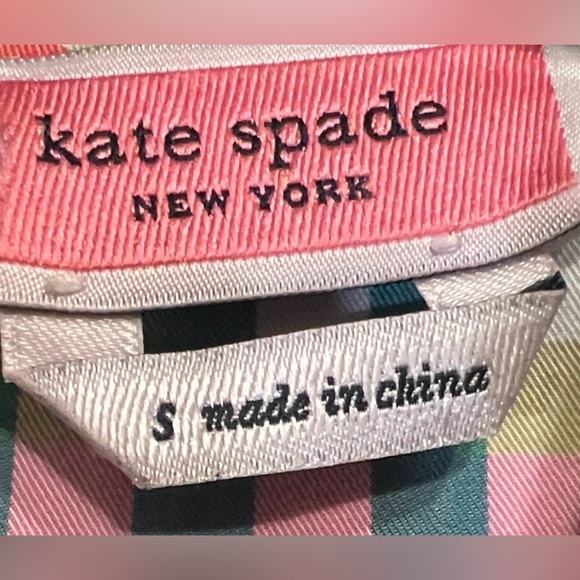 NWOT $201 Kate Spade Rainbow Plaid Top - Picture 2 of 11